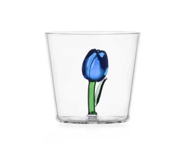 Tumbler glass botanica blue tulip