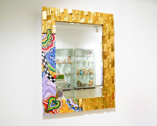 Mirror Golden Wood M Hand Painted Toms Drag 145531 753td102151