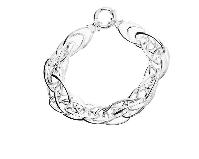 Bracciale argento con ovali intrecciati