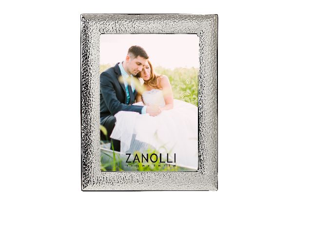 Cornice argento con decorazione pelle