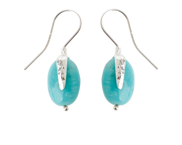 Orecchini new positano argento con amazzonite