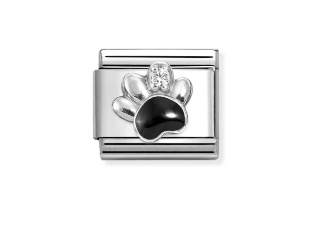 Black footprint composable steel silver and zircons