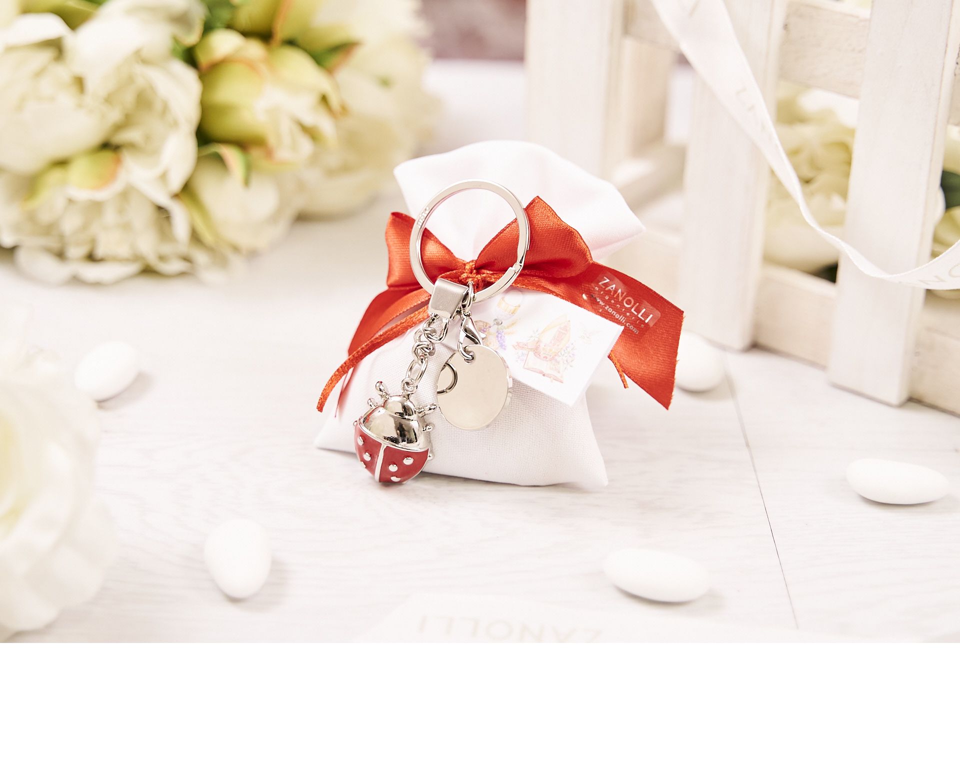 Keyring Red Ladybug With Sugared Almonds Selezione Zanolli 170253 6285567hx