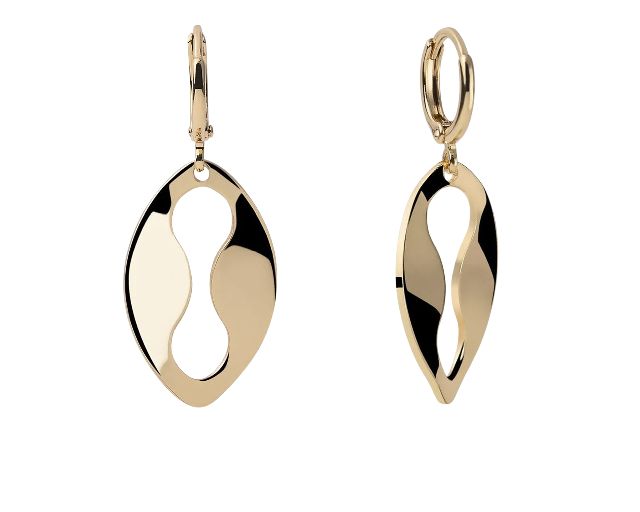 Orecchini dinamica in bronzo dorato