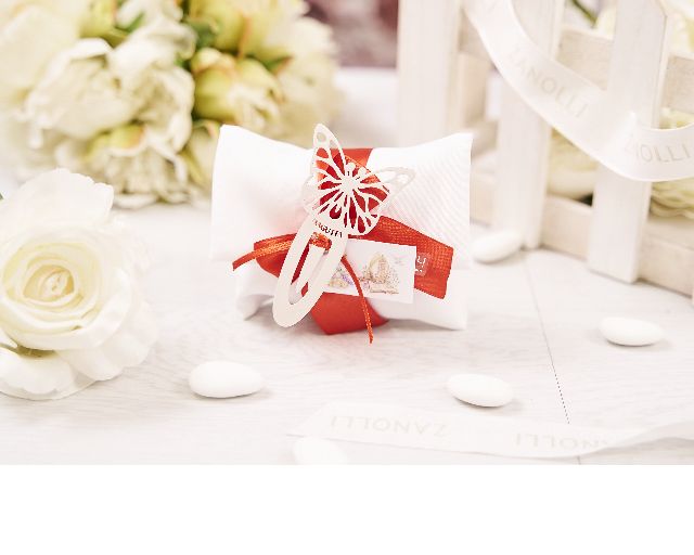 Segnalibro farfalla silver plated con sacchetto portaconfetti