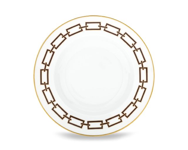 Soup plate catene ebano porcelain