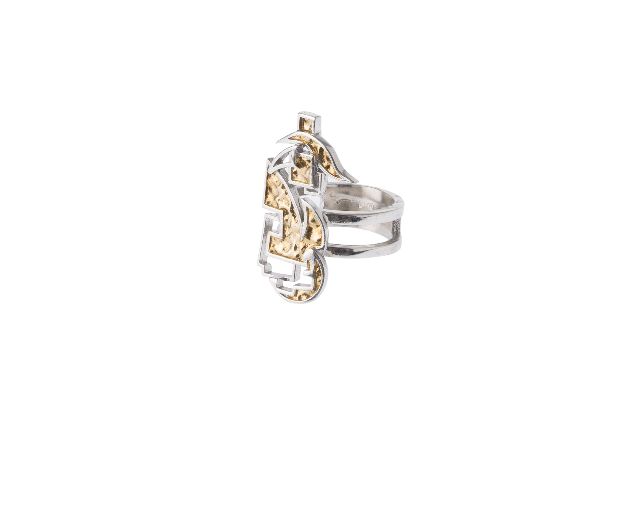 Ring messaggi nel vento silver