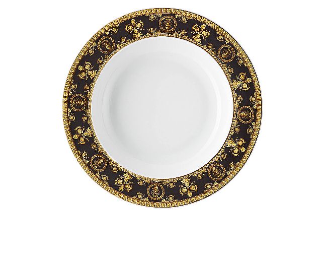 Soup plate baroque porcelain black