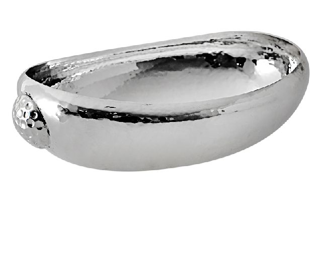 Oval bowl silver plated with handles