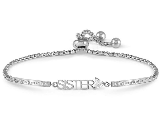 Bracciale milleluci acciaio con sister e zirconi