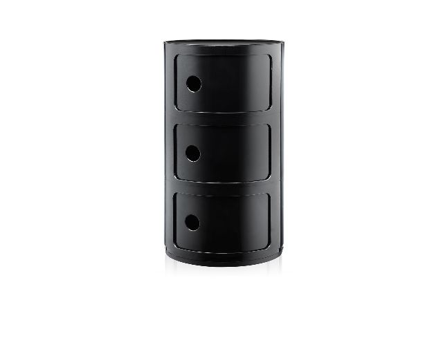 Cassettiera componibile a tre elementi colore nero