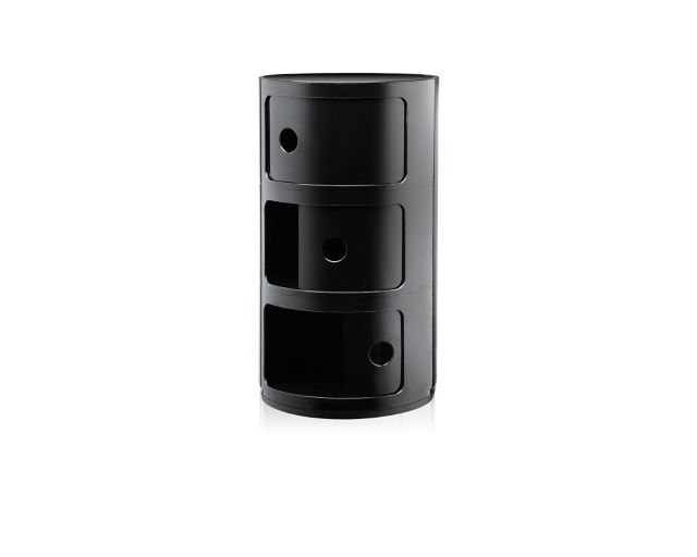 Cassettiera Componibile A Tre Elementi Colore Nero Kartell