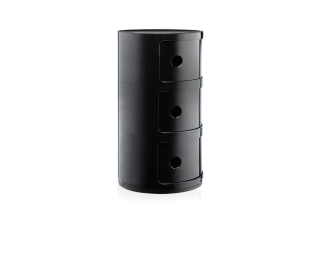 Cassettiera Componibile A Tre Elementi Colore Nero Kartell