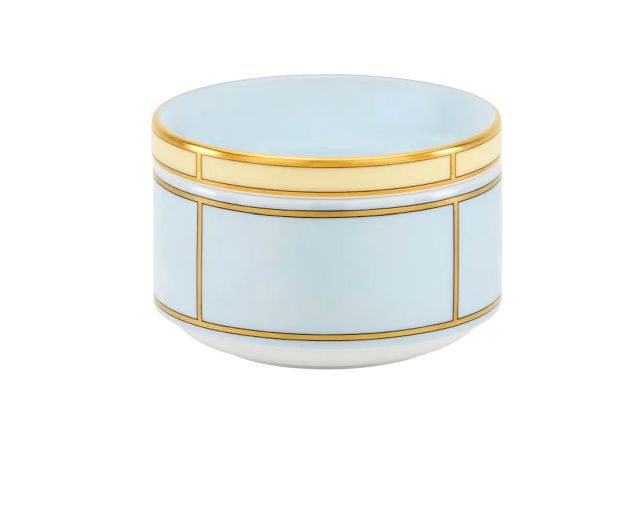 Sugar bowl diva porcelain blue with lid