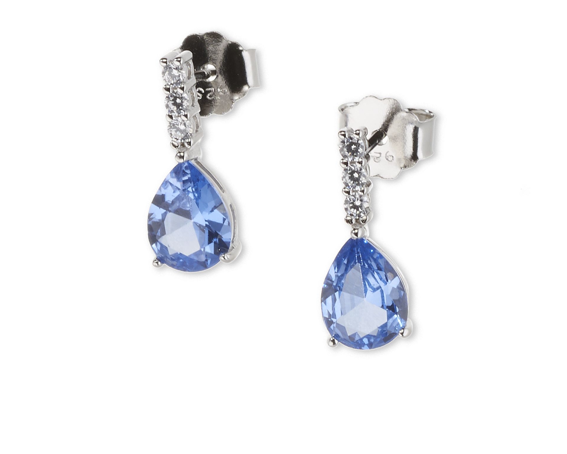 Orecchini Argento Con Zirconi Acquamarina E Bianchi Sovrani 187489 814j11165