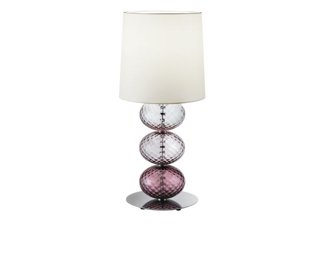 Lampada da tavolo abat-jour vetro di murano viola ametista glicine