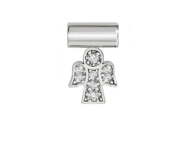 Charm seimia silver angel with zircon