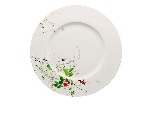 Piatto segnaposto brillance fleurs sauvage porcellana con falda