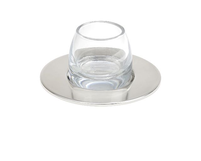 Portastecchi argento in stile cardinale con piattino
