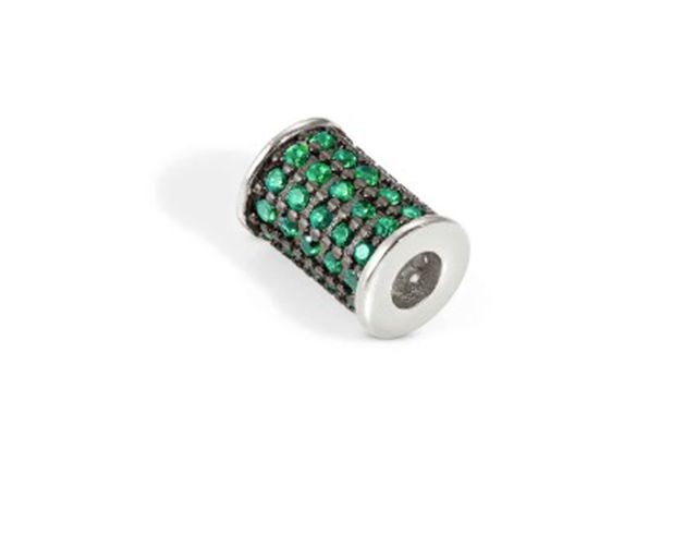 Charm sei mia elegance silver with green zircons