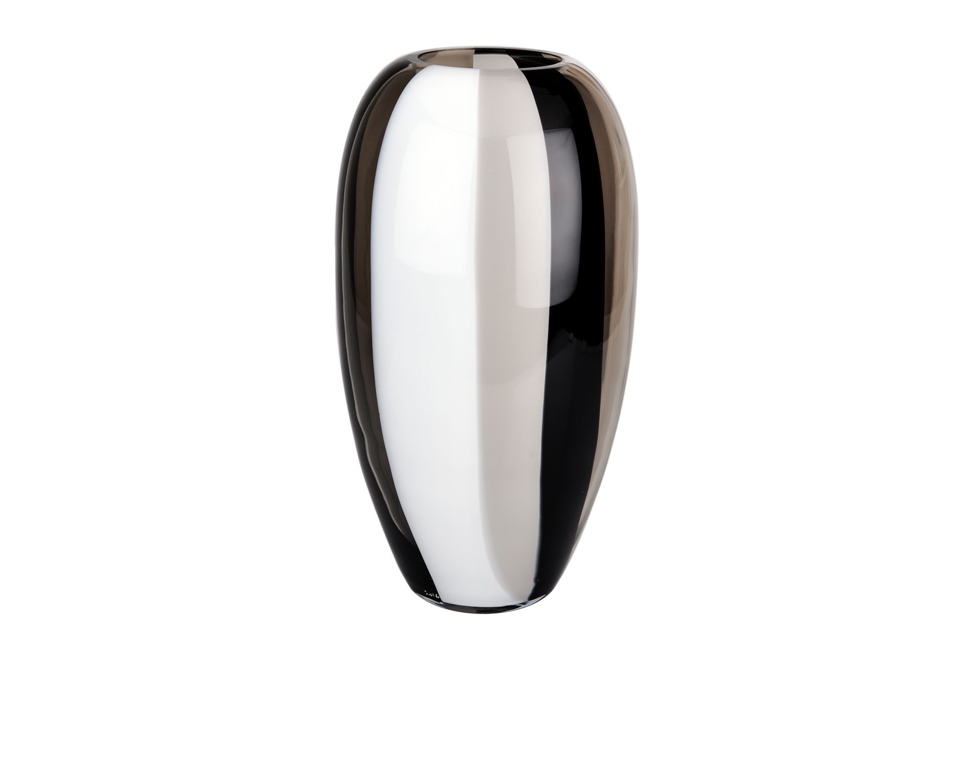 Vase Ogiva Murano Glass Milk White Black And Grey Carlo Moretti 131269 6777780rlng