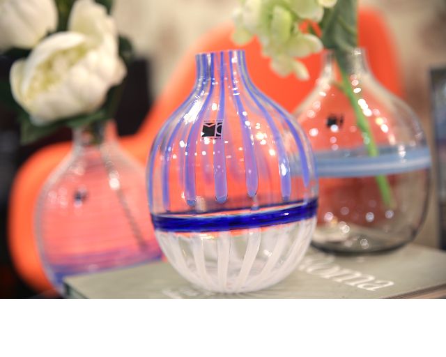 Vase singleflower capri murano glass
