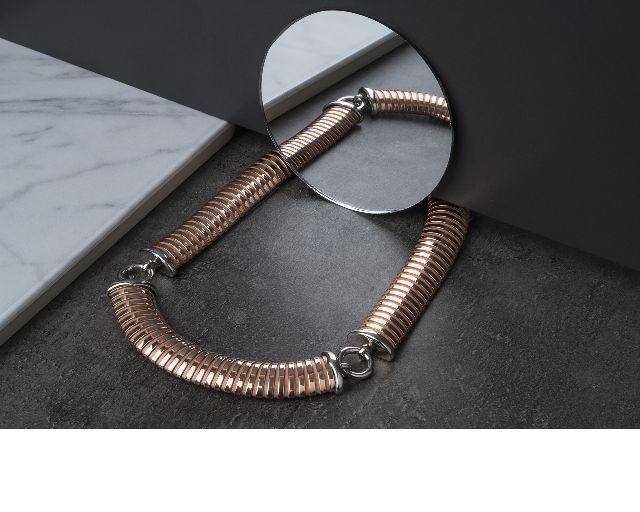 Necklace Silver Tubogas Flat Segments Selezione Zanolli 164618 834cf1752rhr