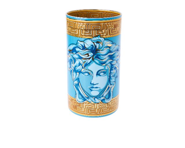 Vase madusa amplified porcelain blue