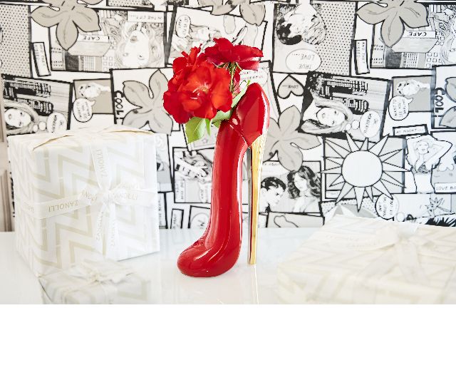 Shoe Vase Glam Red With Gold Heel Selezione Zanolli 181857 875bpz022rg