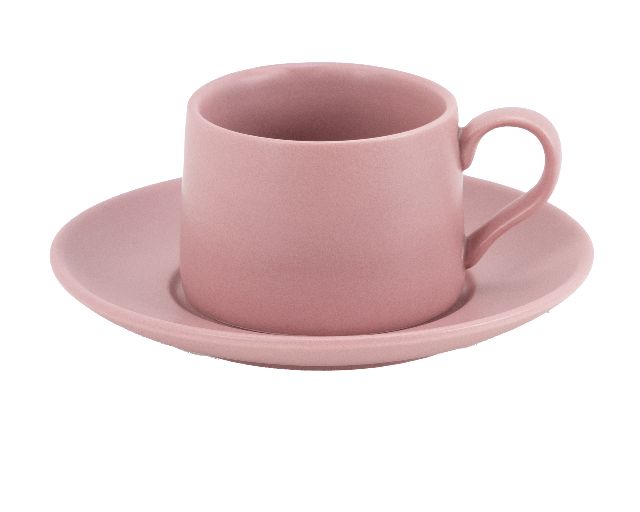 Coffee cup with saucer levante porcelain pink