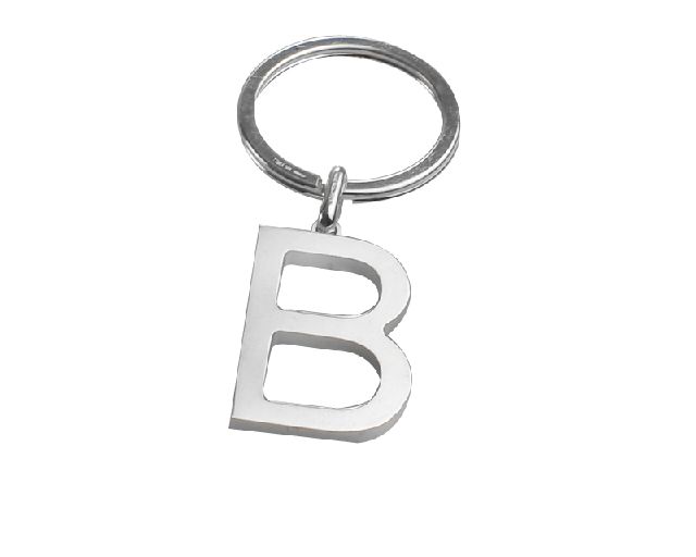 Keychain silver b letter