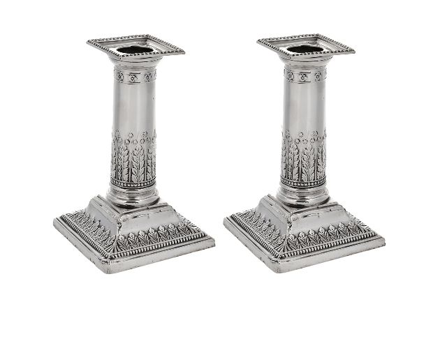 Candelholders silver 180 grammi sheffield (gb) end xix century