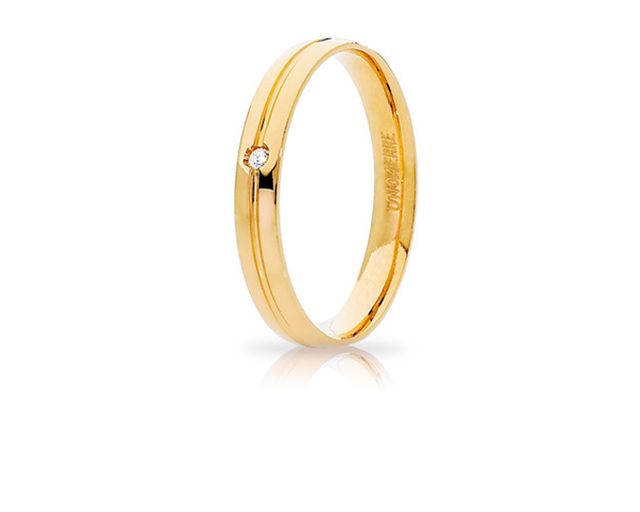 Fede lyra oro 750‰ con diamante