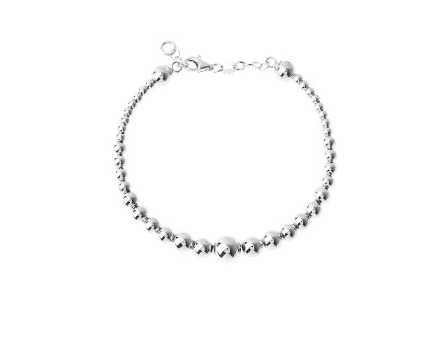 Bracciale pure argento con palline degradè rodiate