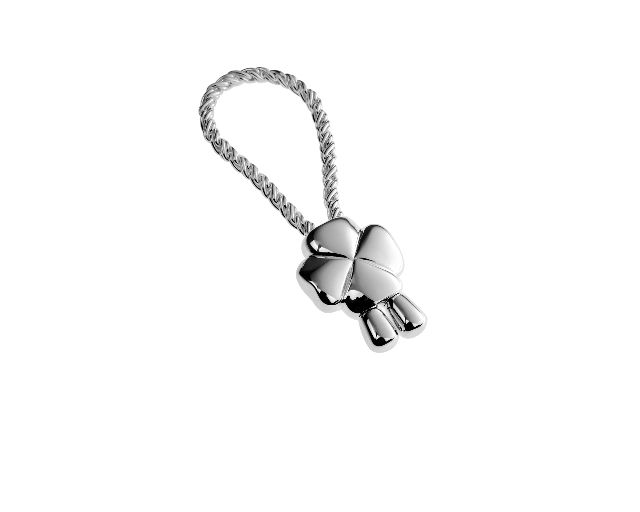 Keychain silver loop with quatrefoil