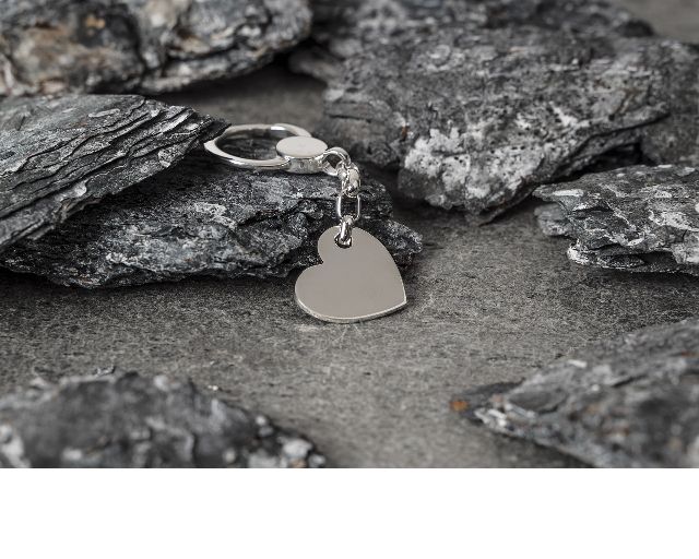 Portachiavi cuore argento