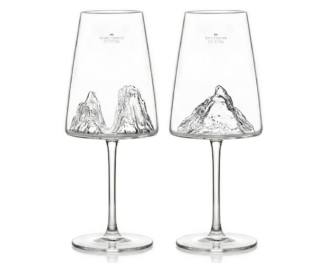 Set di calici vino topographic 2 pezzi grand canyon/matterhorn