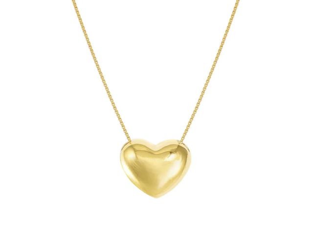 Collana armonica argento dorato cuore grande