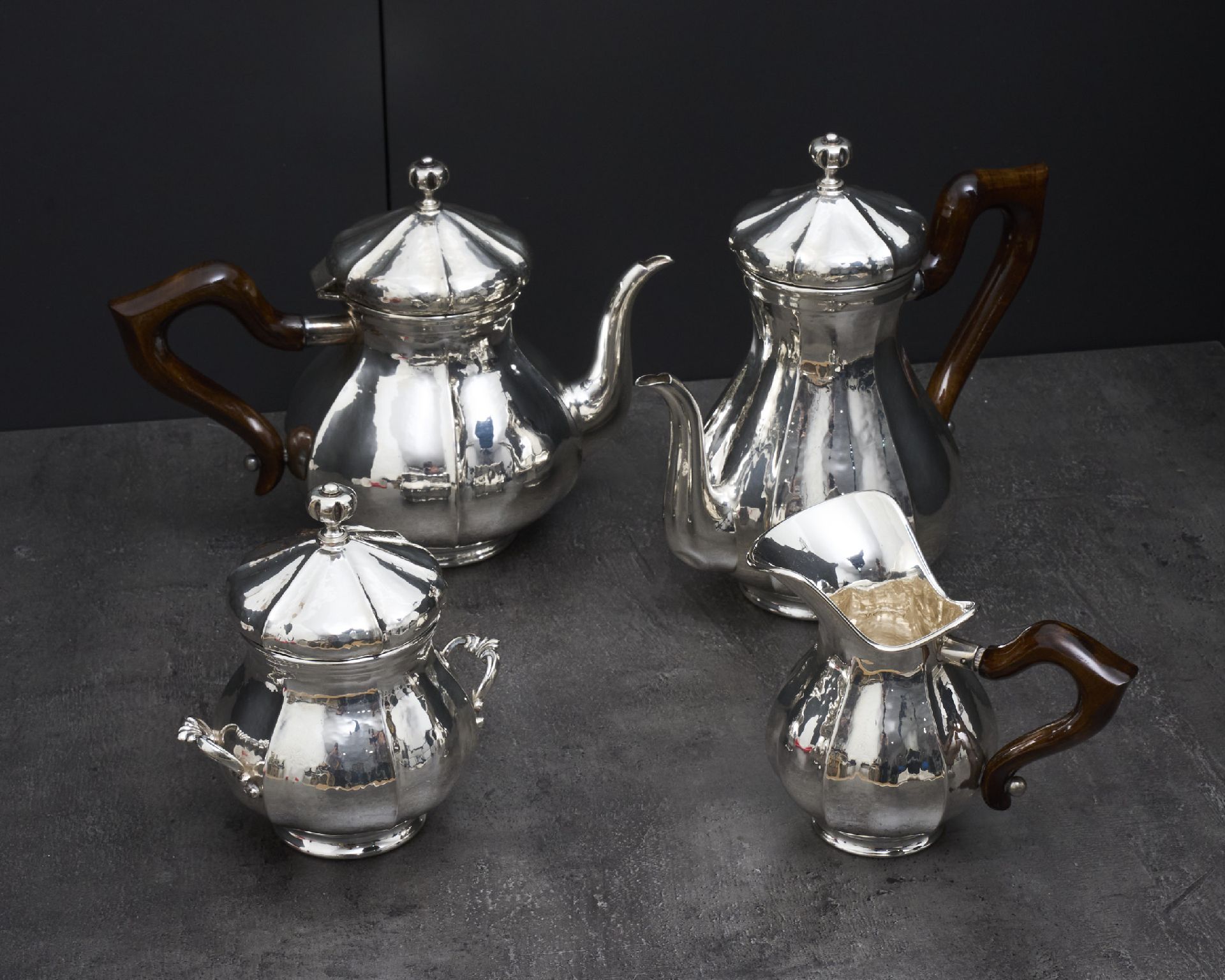 Servizio Da The E Caffe Argento 4 Pezzi In Stile Settecento Usato Ricondizionato Zanolli Vintage 189644 Us0008499