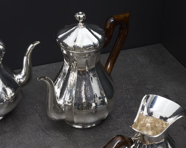 Servizio Da The E Caffe Argento 4 Pezzi In Stile Settecento Usato Ricondizionato Zanolli Vintage 189644 Us0008499