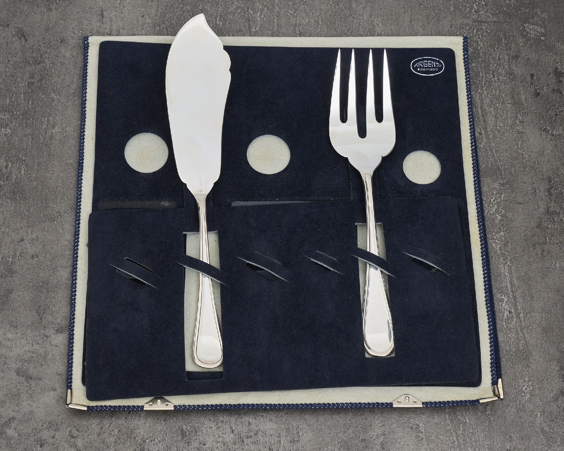 Fish Serving Cutlery Set Silver In English Style Zanolli Vintage 190519 Us0008742