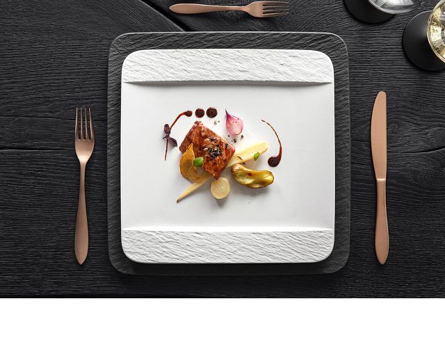 Square Flate Plate Manufacture Rock Porcelain White Villeroy E Boch
