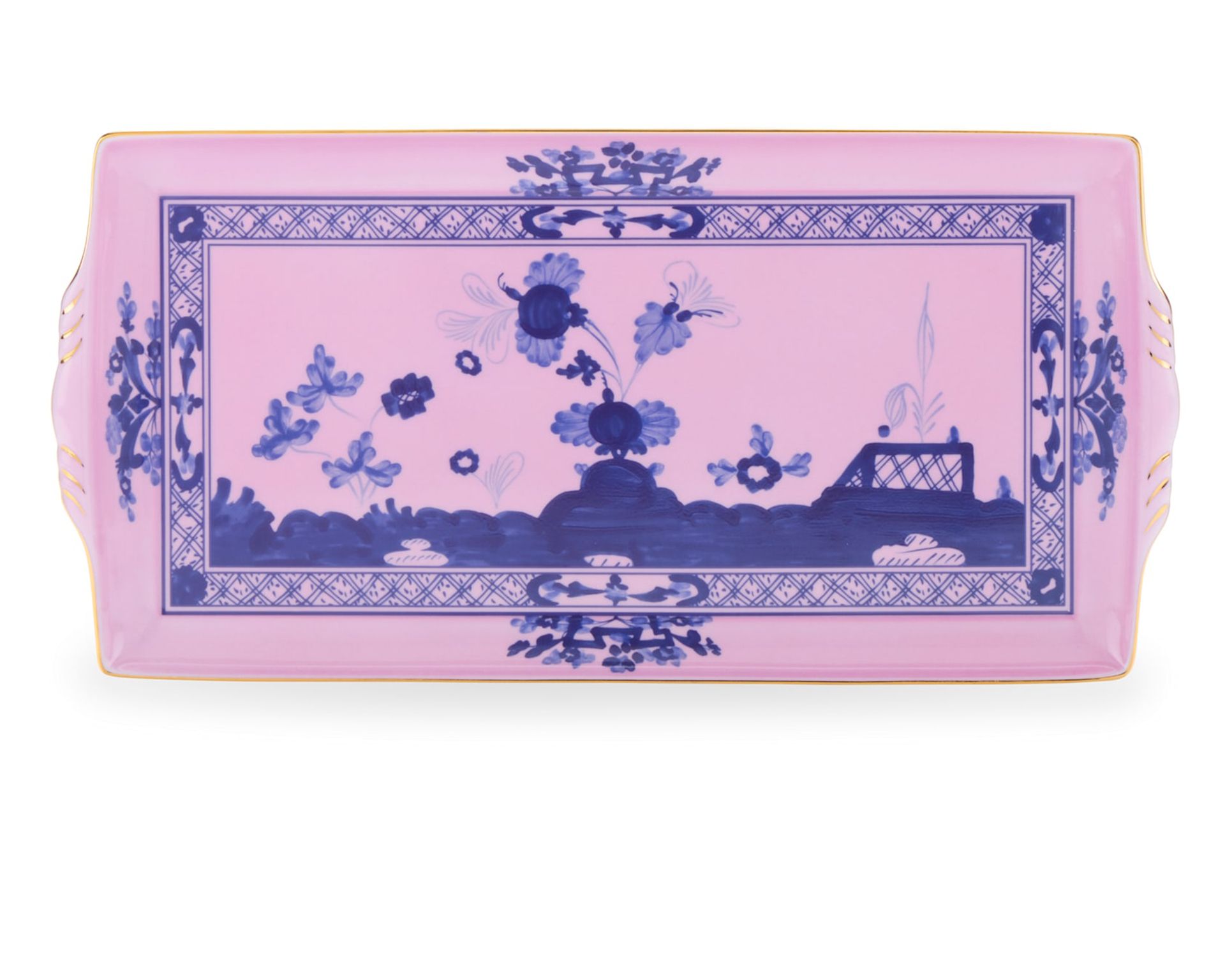 Vassoio Rettangolare Oriente Italiano Azalea Porcellana Richard Ginori 186361 F01702g52830335a59