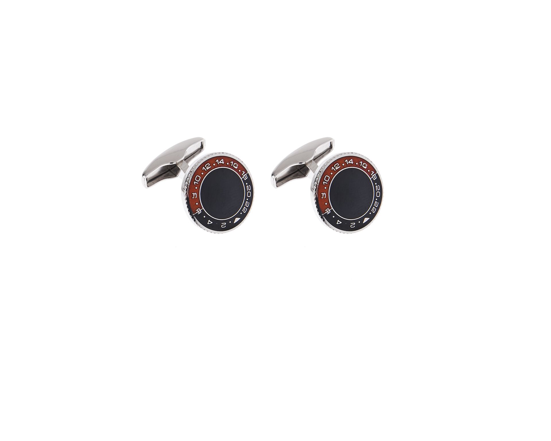 Cufflinks Silver With Red And Black Bezel Selezione Zanolli 169102 925gm631rn