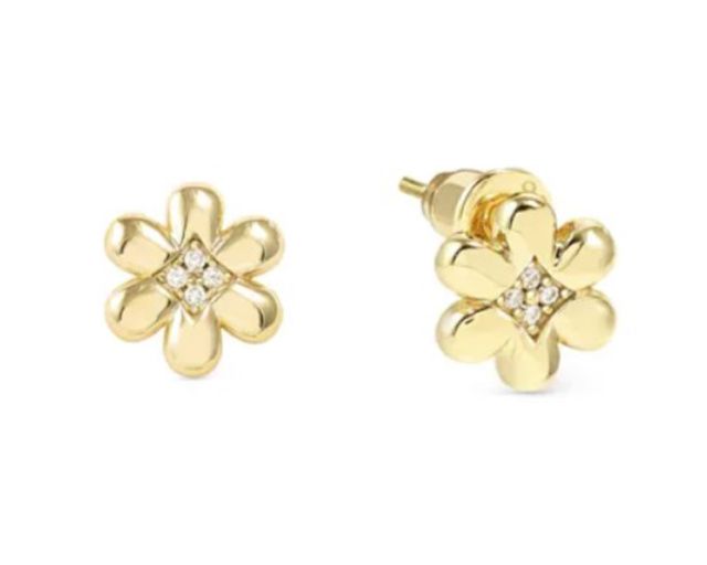 Earrings petit sparkle silver flower