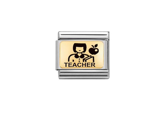 Teacher composable steel gold and enamel