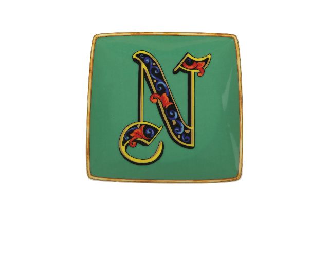 Plate alphabet porcelain letter n