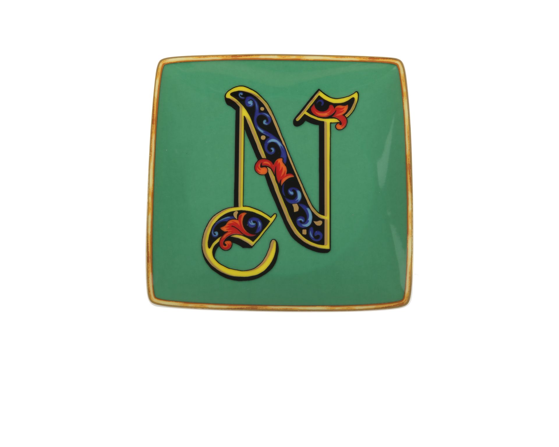 Plate Holiday Alphabet Porcelain Letter N Versace 159451 I1194040369415253