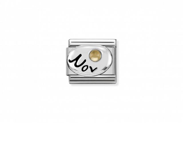 November composable steel silver and citrine stone