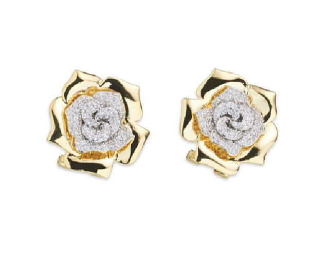 Earrings flower brass